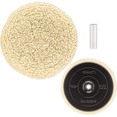7IN Wool Buffing Pad & Backing Pad Kit MPN:DW4985CL