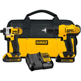 DeWalt® 20V MAX Cordless Drill Driver/Impact Driver Combo Kit 1.3 Ah Lithium Ion DCK240C2