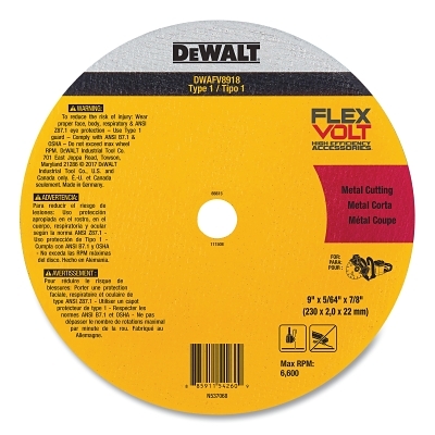 9 X 5/64 X 7/8 T1 Fv Cutoff Wheel MPN:DWAFV8918