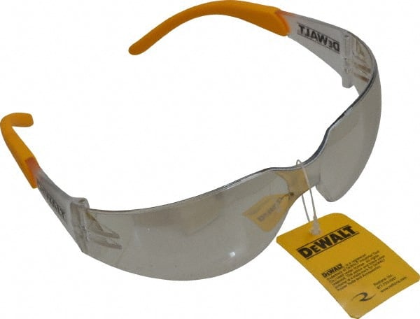 Safety Glasses: Scratch-Resistant, Polycarbonate, Blue Mirror Lenses, Frameless MPN:DPG54-9D
