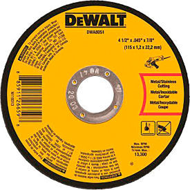4-1/2 X.045 X 7/8 T1 Cutting 10PK Tin MPN:DWA8051T10