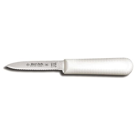 Paring Knife, 3 1/4 In, Scalloped, White MPN:15373