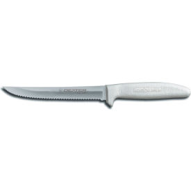 Dexter Russell 13303 - Scalloped Utility Knife High Carbon Steel Stamped White Handle 6