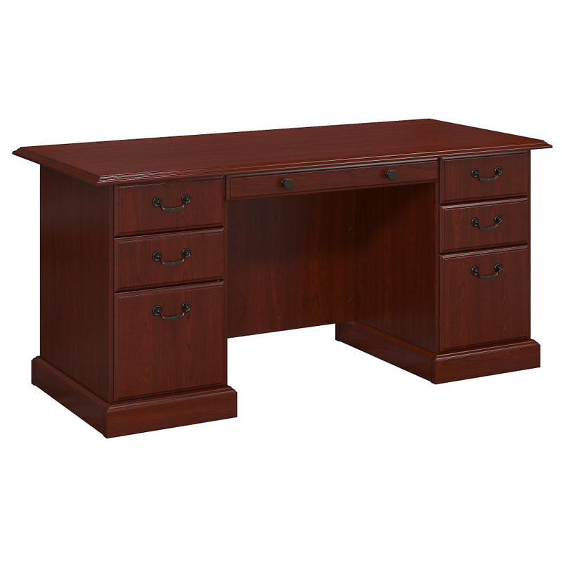 Bush Business Furniture Arlington Executive 66inW Computer Desk, Harvest Cherry, Standard Delivery MPN:WC65566-03