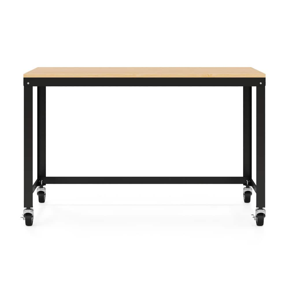 Computer Desk: Laminate Top, Black & Maple MPN:24971