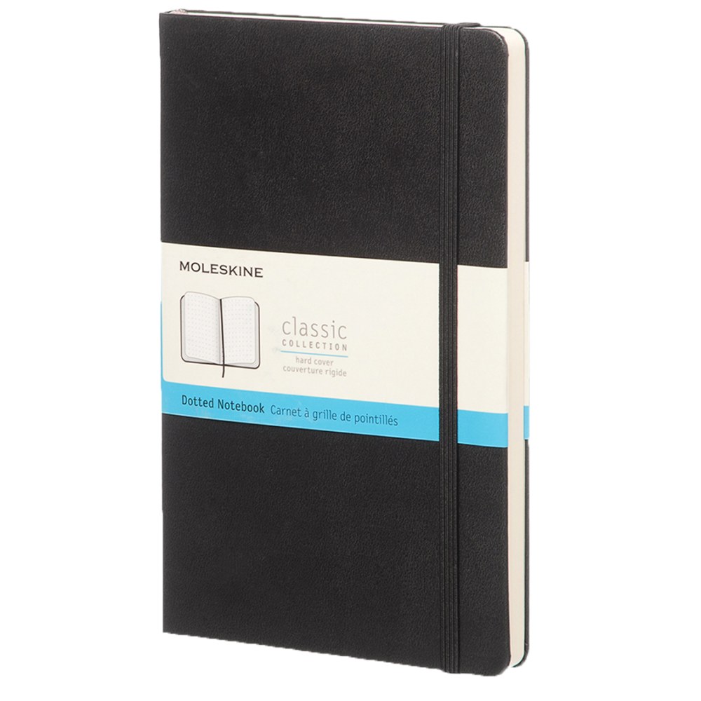 Moleskine Classic Hard Cover Notebook, 5in x 8-1/4in, Dotted, 240 Pages, Black (Min Order Qty 3) MPN:892703