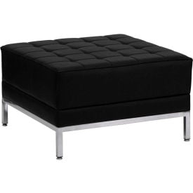 Flash Furniture Modular Lounge Ottoman - Leather - Black - Hercules Imagination Series IMAG-OTTOMAN-GGZB-