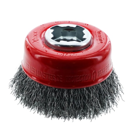X-LOCK Carbon Steel Crimped Cup Brush, 3 MPN:DPB300XCCC01F