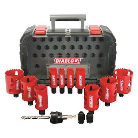 Hole Saw Set, 14pcs, Sizes:0.875