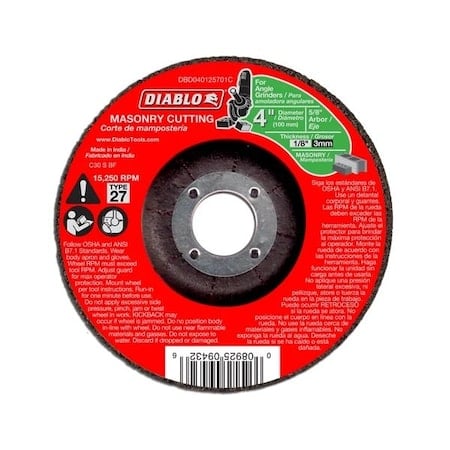 Masonry Dc Co 27, 4 in dia, 1/8 in T MPN:DBD040125701C