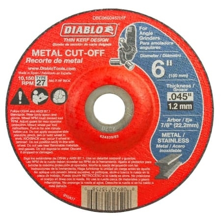 Type 27 Metal Cut-Off Disc, 6 MPN:DBD060045701F