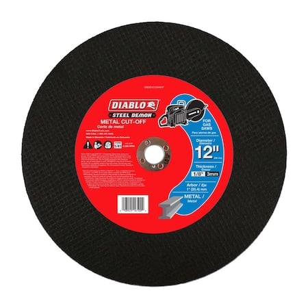 Abrasive Cut-Off Wheel, Type 1, 12 in Dia, 1/8 in Thick, Ceramic MPN:DBDS12125A01F