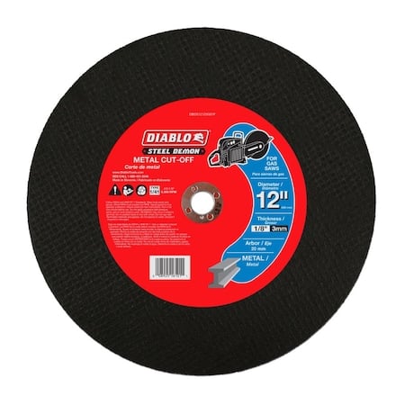 Abrasive Cut-Off Wheel, Type 1, 12 in Dia, 1/8 in Thick, Ceramic MPN:DBDS12125G01F