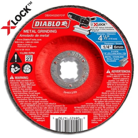 Type 27 Metal Grinding Disc for X-Lock a MPN:DBX045250701F