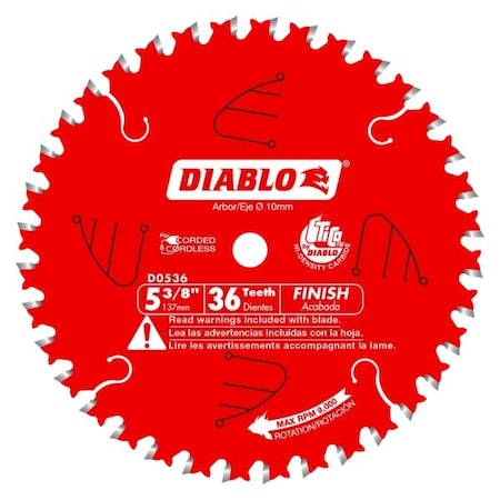 Cordless T Saw Blade, 5 3/8 in dia, 36T MPN:D0536X