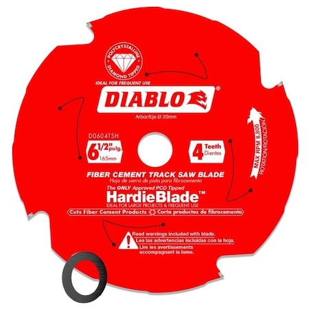 6-1/2in. 4-Teeth Track Saw Blade for JamesHardie and Fiber Cement MPN:D0604TSH