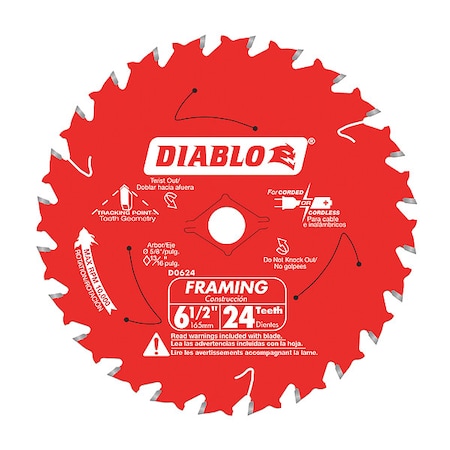 24-Teeth Circular Saw Blade, Carbide Tip MPN:D0624X