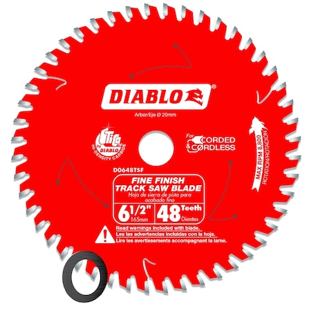 6-1/2in. 48-Teeth Track Saw Blade for Fine Finish and Plywood MPN:D0648TSF