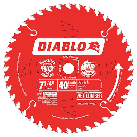 CircularSawBlade, Carbide, Dia:7.25