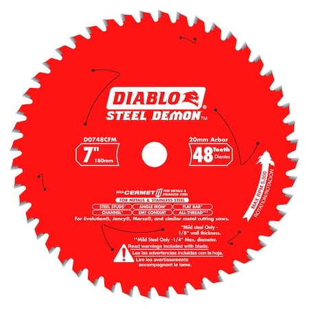 Circular Saw Blade, Cermet, Dia 7 in MPN:D0748CFM