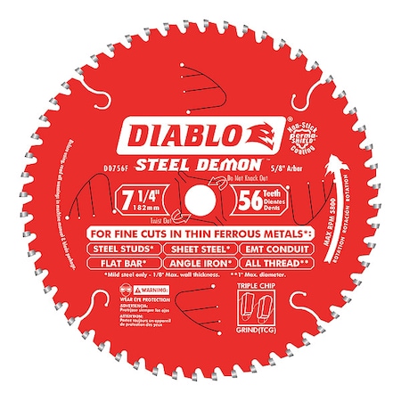 CircularSawBlade, Carbide, Dia:7.25