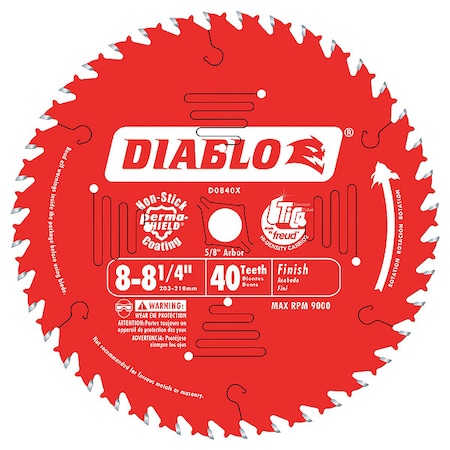 CircularSawBlade, Carbide, Dia:8.25