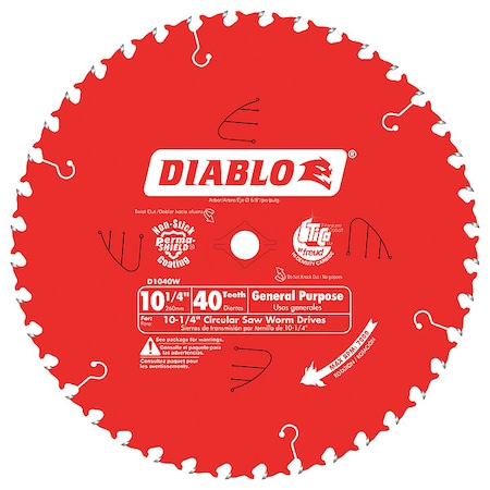 40-Teeth Circular Saw Blade, Carbide Tip MPN:D1040W
