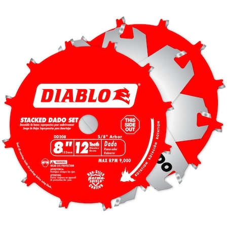 Dado Saw Blade Set, 8 in dia MPN:DD208H