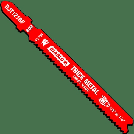 JigsawBlade, 3.625 in L, Bi-Metal, PK5, TPI-12 MPN:DJT121BF5