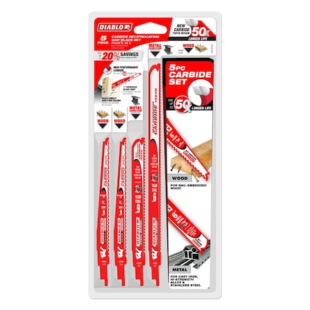 6 in, 9 in x 5/7, 8 TPI Reciprocating Saw Blade Set MPN:DS005SC