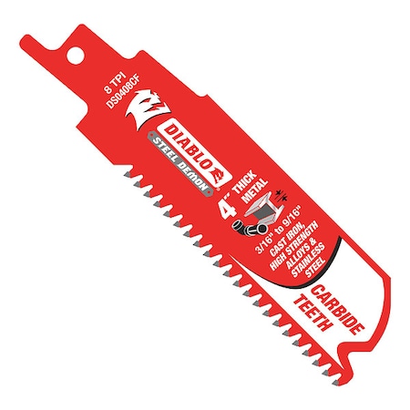 4 in L x 8 TPI Reciprocating Saw Blade, 3 PK MPN:DS0408CF3