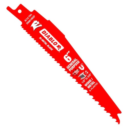 6 in x 8/14 TPI Reciprocating Saw Blade, 15 PK MPN:DS0614BGP15