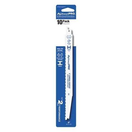 9 in x 8/14 TPI Reciprocating Saw Blade, 10 PK MPN:PS0914AGP10