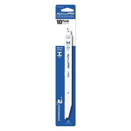 9 in x 10/18 TPI Reciprocating Saw Blade, 10 PK MPN:PS0918AF10