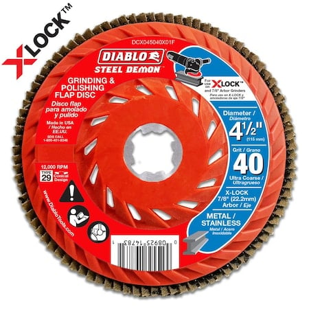 Flap Disc, 40-Grit for X-Lock and All G MPN:DCX045040X01F