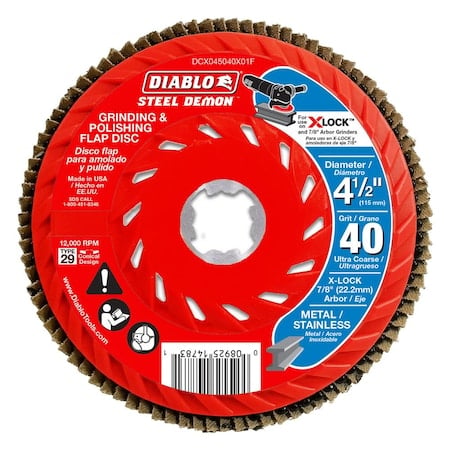 Flap Discs f/Metal, 40G, 4-1/2 in dia, PK3 MPN:DCX045040X03F