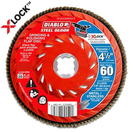 Flap Discs f/Metal, 4-1/2 in dia, PK3 MPN:DCX045060X03F