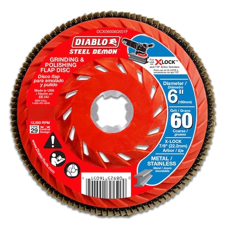 Flap Disc, 60-Grit for X-Lock and All G MPN:DCX060060X01F