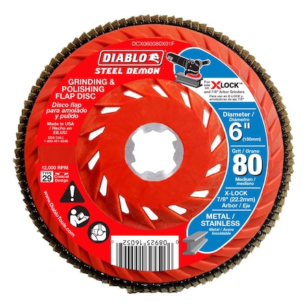 Flap Disc, 80-Grit for X-Lock and All G MPN:DCX060080X01F