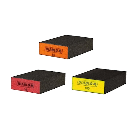 Flat Sanding Sponge Assorted Pack, PK3 MPN:DFBBLOCAST03G
