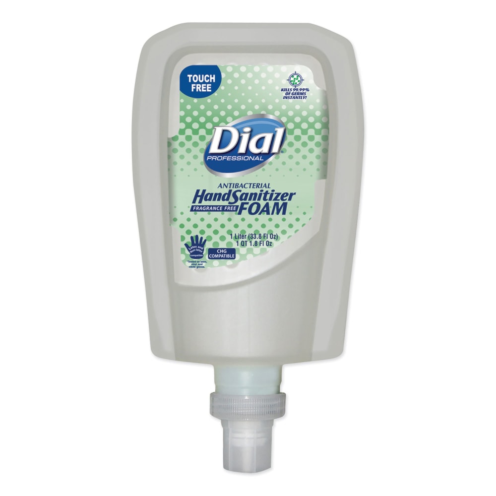Dial Professional Antibacterial Foaming Hand Sanitizer Refill for FIT Touch Free Dispenser, 1 L Bottle, Fragrance-Free MPN:16694EA