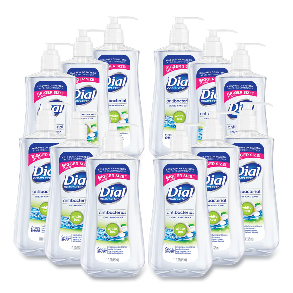 Dial Antibacterial Liquid Hand Soap, White Tea Scent, 11 oz, 12/Carton MPN:17000 20940