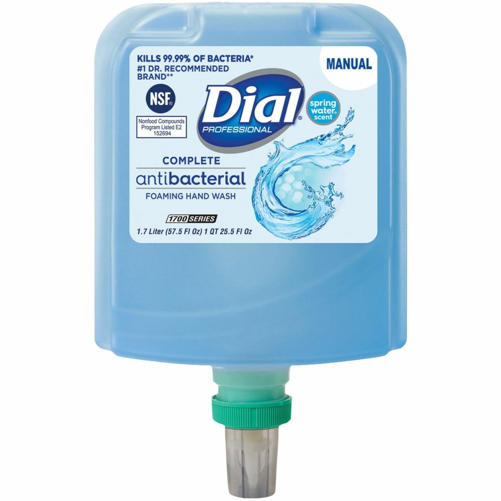 Dial Professional Antibacterial Foaming Hand Wash - Spring Water Scent - 1.80 quart - Hand - Moisturizing - Antibacterial - Blue - No - 1 Each MPN:19693