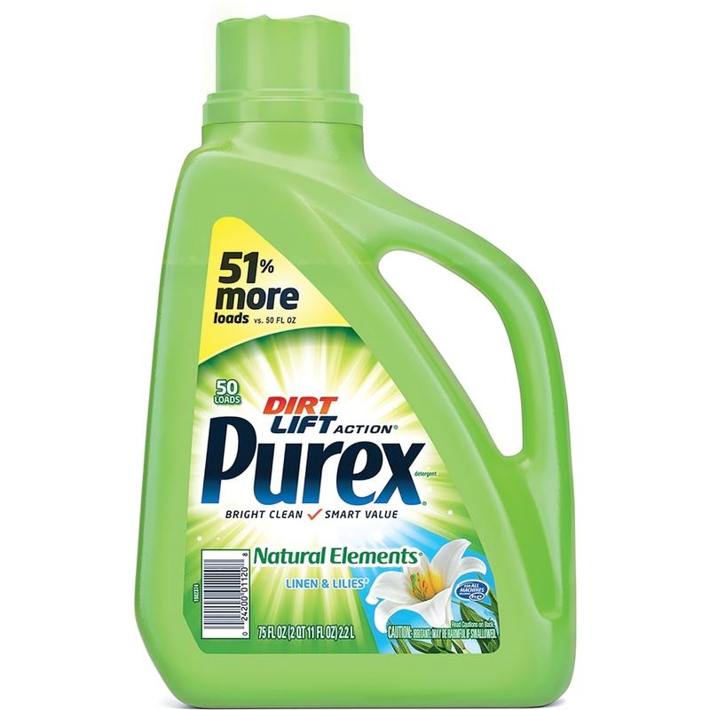 Purex Natural Elements Liquid Detergent, 75 fl oz, Lilies Scent, Case of 6 - 01120CT MPN:01120CT