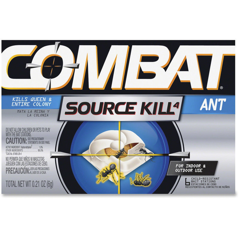 Combat Bait Stations Ant Killer - Kills Ants - 0.21 oz - Black, Silver - 6 / Box MPN:45901