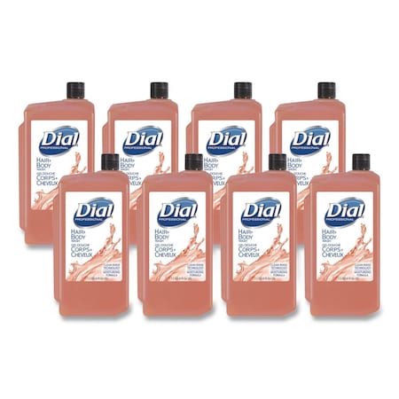 Hair + Body Wash Refill for 1 L Liquid Dispenser, Neutral Scent, 1 L, PK8 MPN:04029