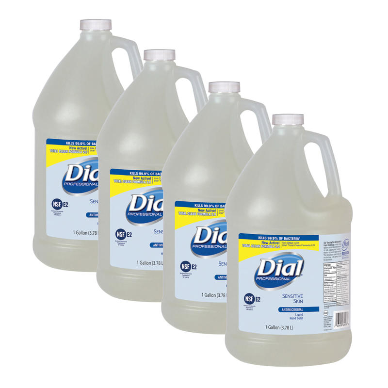 Dial Antimicrobial Soap For Sensitive Skin, Unscented, 128 Oz, Case Of 4 Bottles MPN:82838