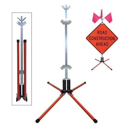 Sign Stand, Rigid, Steel, 36 In. MPN:STF18-RGB
