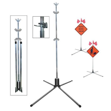 Sign Stand, Rigid and Roll-Up, 75 In. MPN:TF84-RG/RU