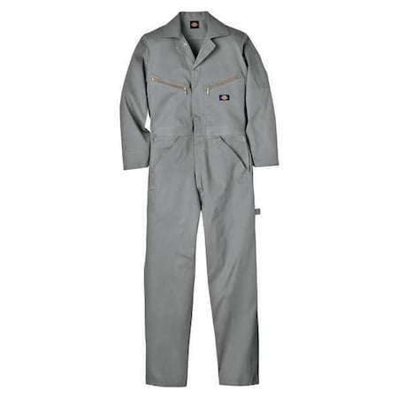 4877 Long Sleeve Coveralls, Cotton, 8.75 oz Fabric Weight, 31 in Inseam, Gray, L MPN:4877GY RG L